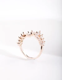 Rose Gold Cubic Zirconia Navette Wrap Ring
