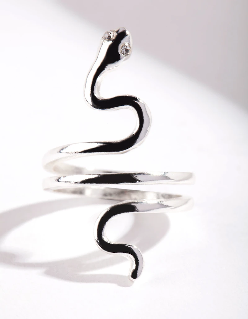 Anneau de serpent fin en argent