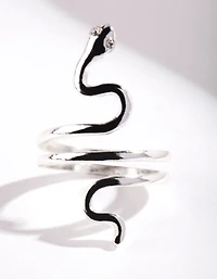 Anneau de serpent fin en argent
