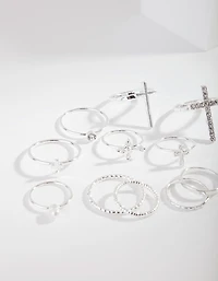 Bague en croix en argent en diamants