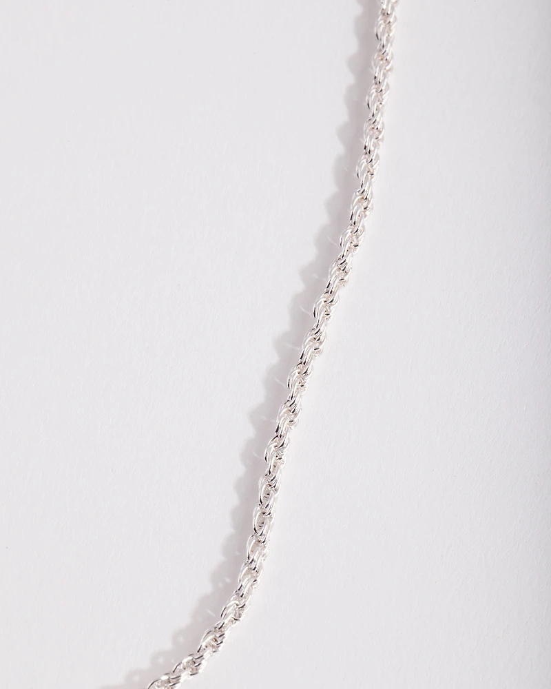 Silver Plated 60cm Rope Chain Necklace