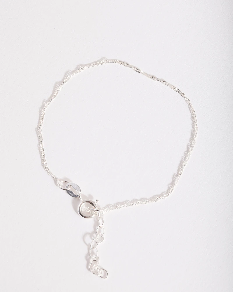 Sterling Silver Singapore Chain Bracelet