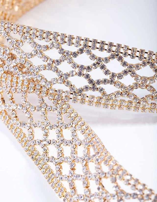 Gold Diamante Pattern Belt