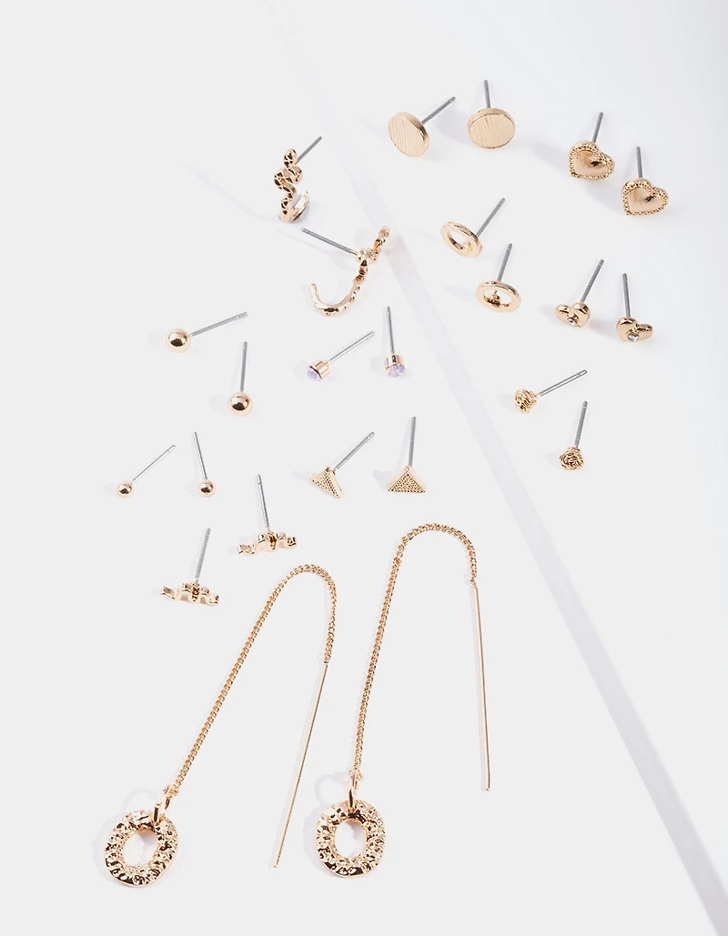 Gold Heart Snake Earring 12-Pack