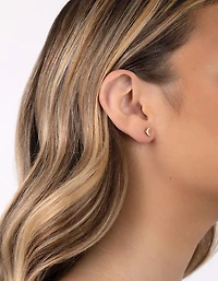 Gold Plated Sterling Silver Celestial Mismatch Earrings