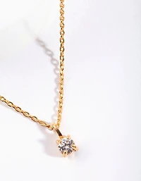 Gold Plated Sterling Silver Baby Cubic Zirconia Necklace