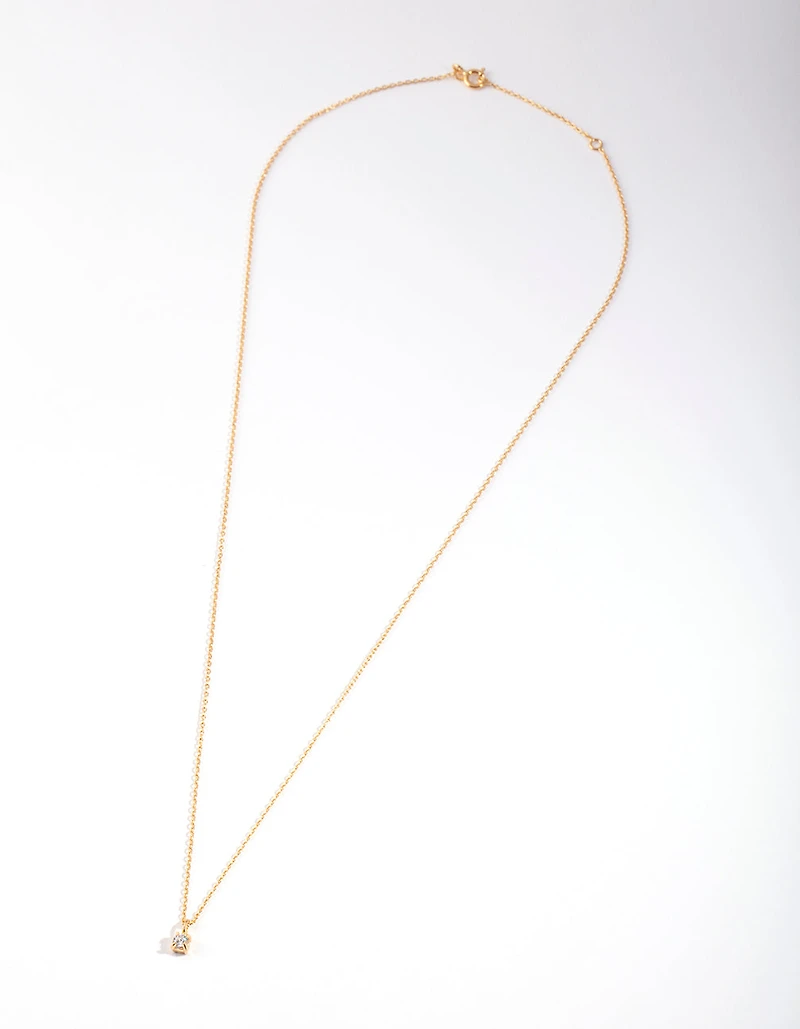 Gold Plated Sterling Silver Baby Cubic Zirconia Necklace