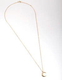 Gold Plated Sterling Silver Crescent Moon Necklace
