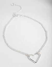 Sterling Silver Open Heart Bracelet