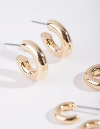 Gold Plated Huggie Pack