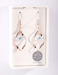 Rose Gold Diamond Simulant Crystal Earrings