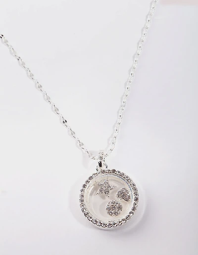 Silver Shaker Circle Necklace