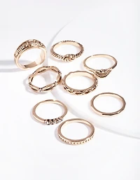 Bague symbolique en or antique pack de 8