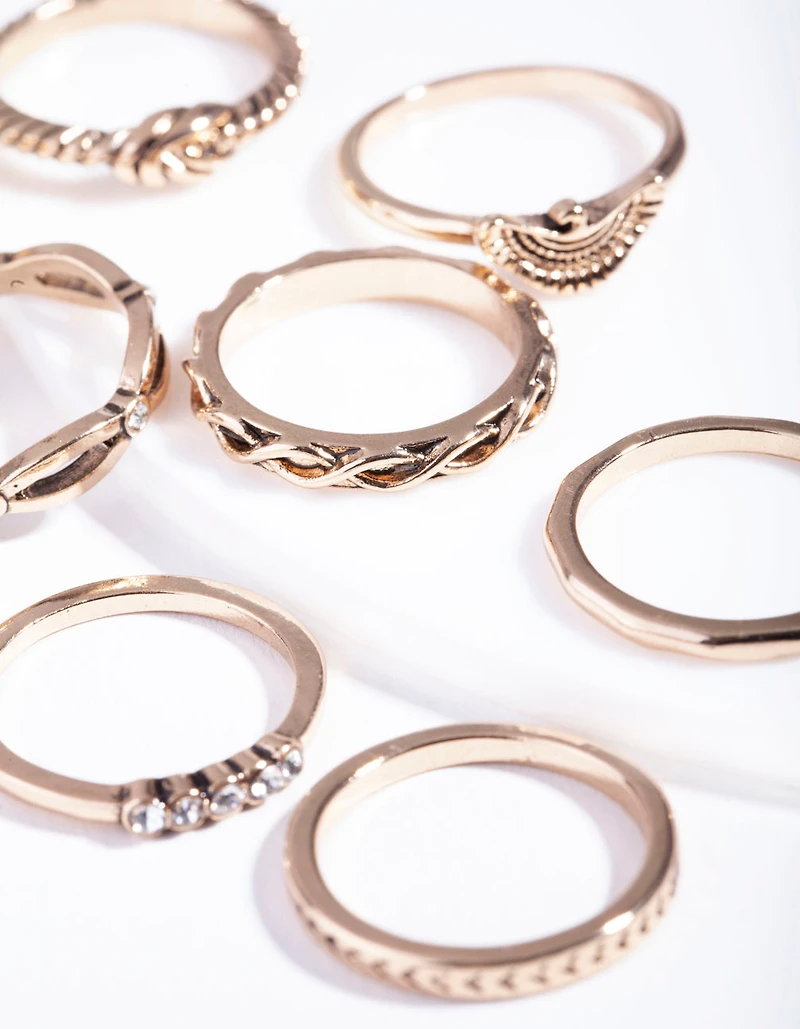 Bague symbolique en or antique pack de 8