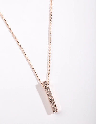 Rose Gold Geo Rectangle Necklace
