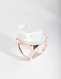 Rose Gold White Cocktail Ring