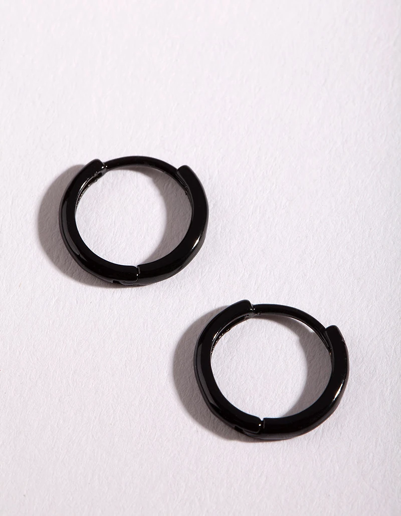Boucles d’oreilles Black Small Hoop