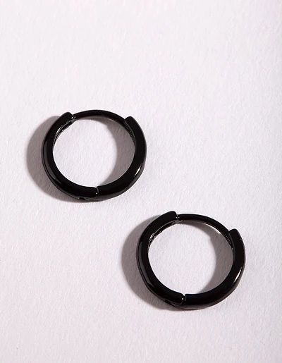 Boucles d’oreilles Black Small Hoop