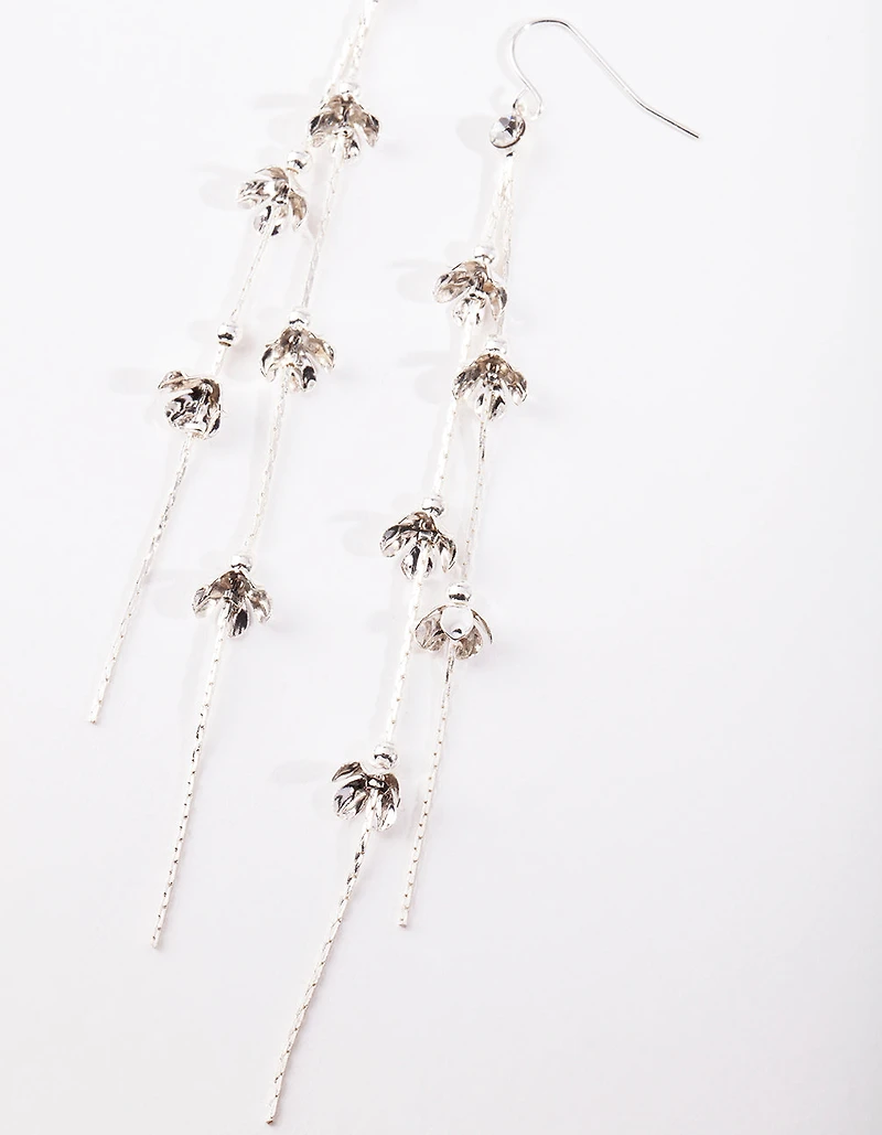 Silver Mini Petal Earrings
