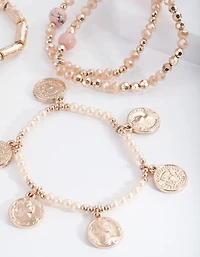 Pink Stretch Mixed Bangle 5-Pack