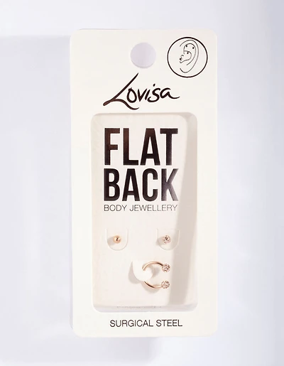 Rose Gold Plated Surgical Steel Disco Flat Back Pack