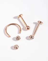 Rose Gold Plated Surgical Steel Disco Flat Back Pack