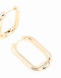 Gold Square Huggie Earrings