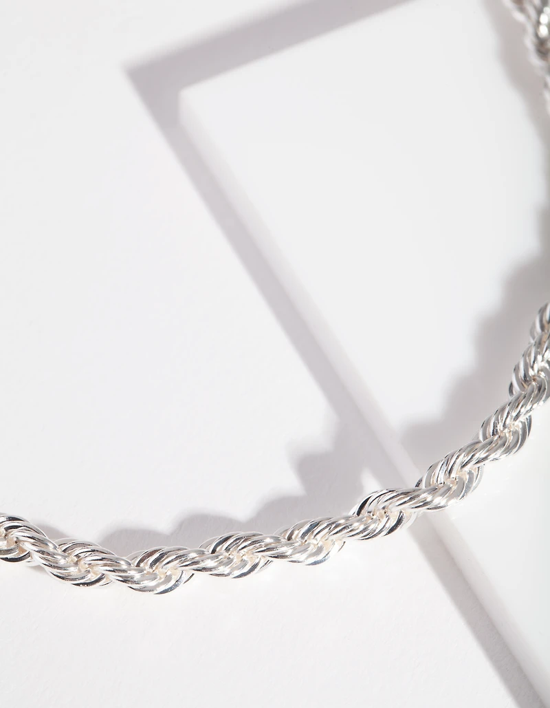 Silver Rope Chain Anklet