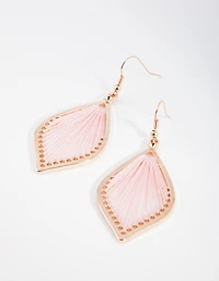 Gold Blush Harp Drop Earrings