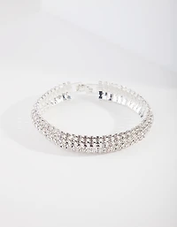 Silver 4 Row Cupchain Bracelet