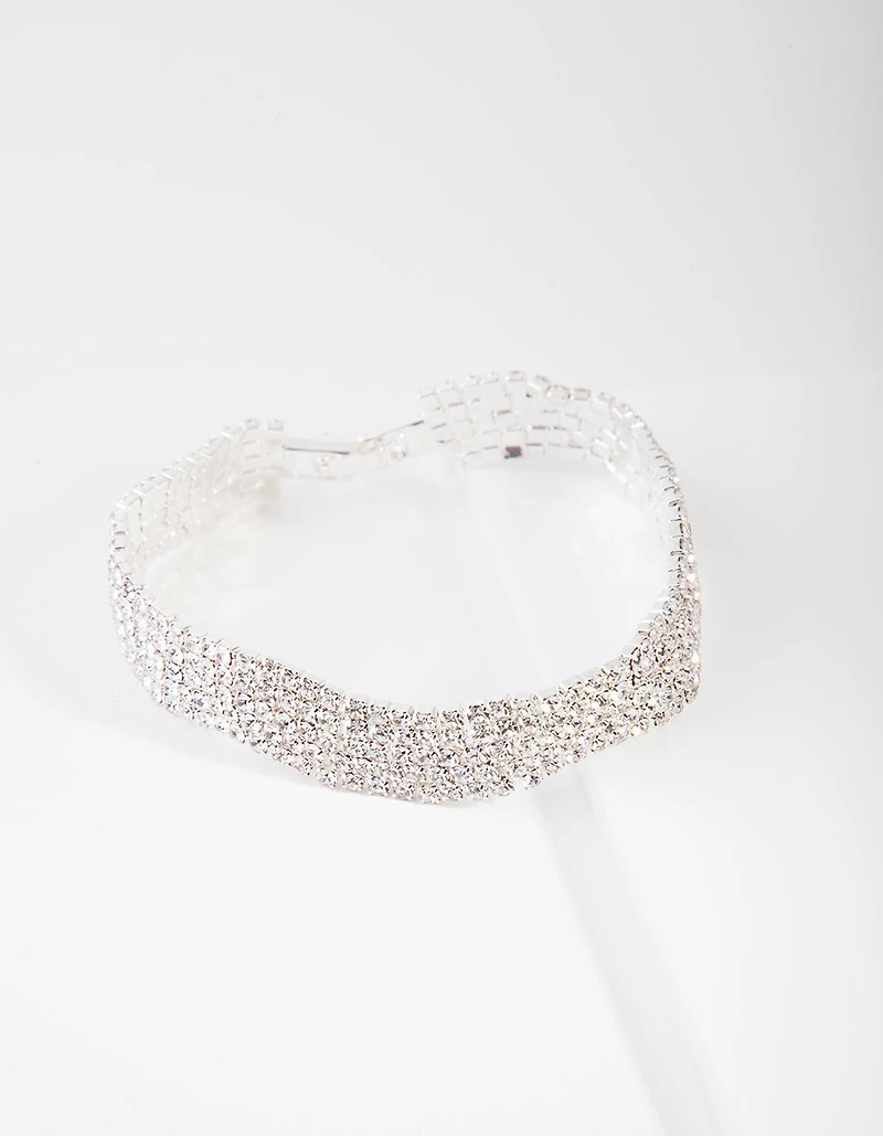 Silver 5 Row Cupchain Bracelet