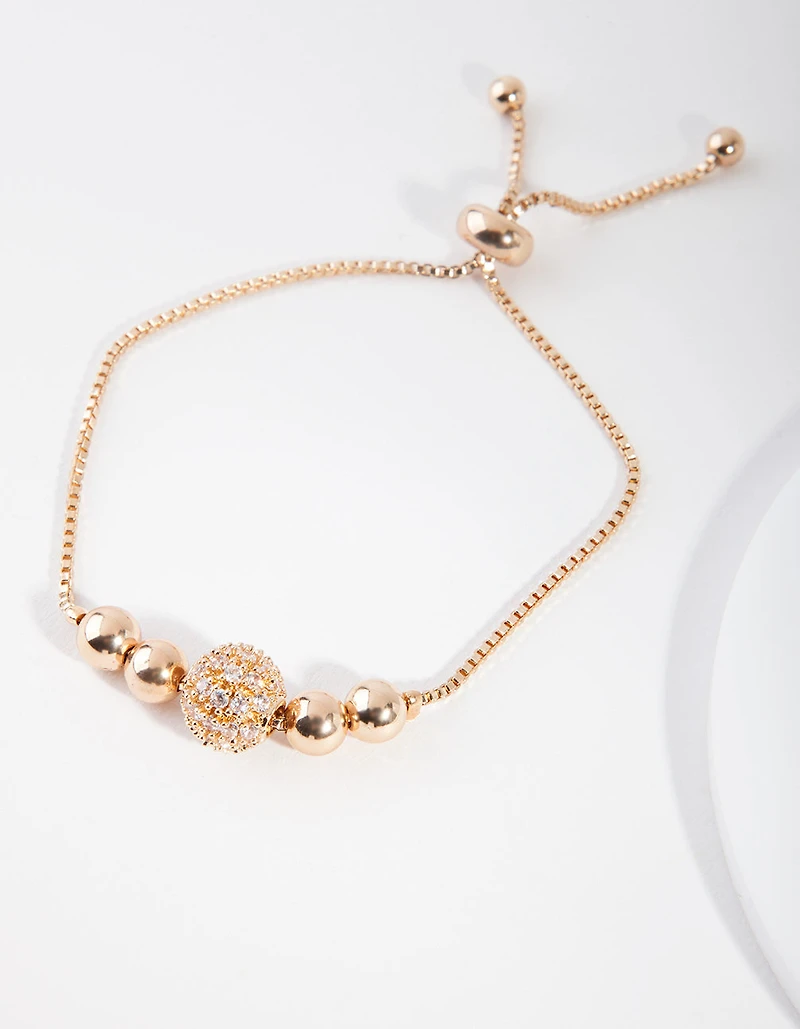 Gold Multi Ball Toggle Bracelet