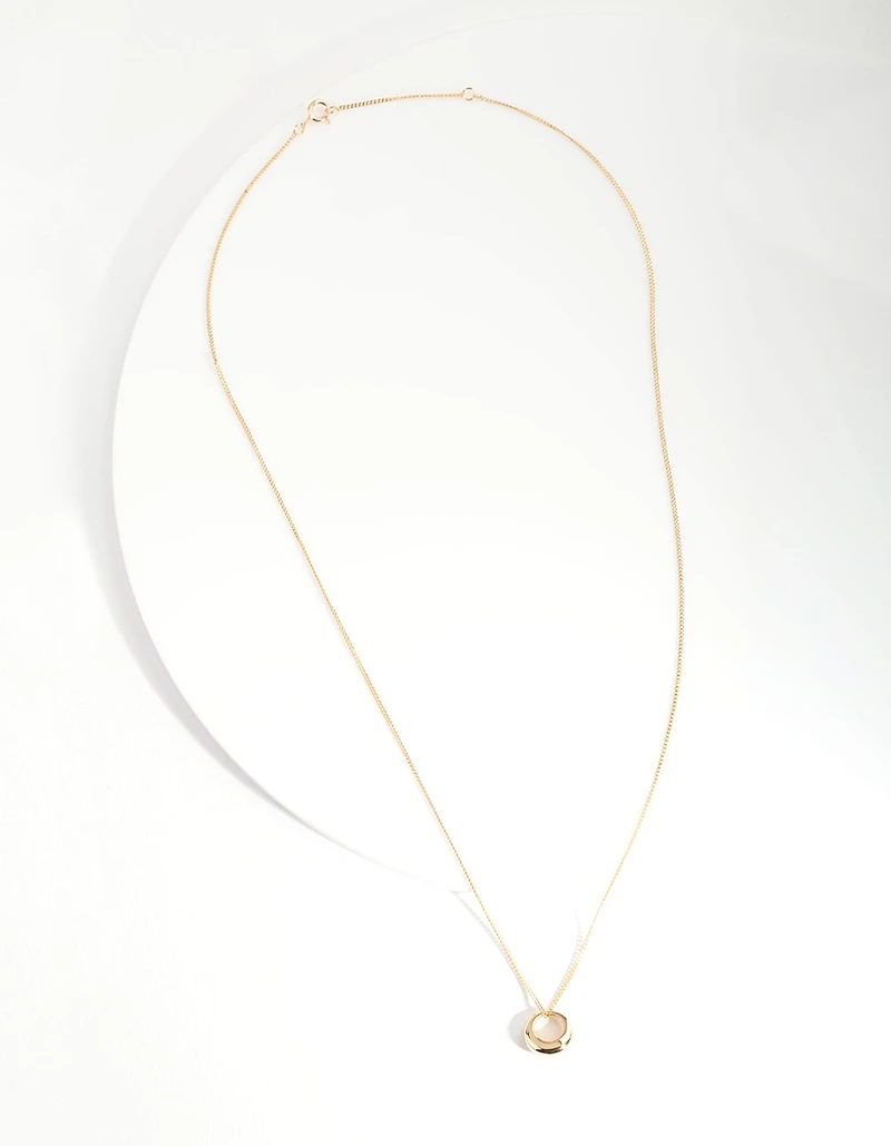 Gold Plated Sterling Silver Organic Open Circle Necklace