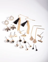 Black Tassel Earring 12-Pack