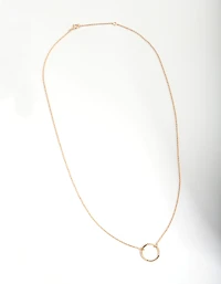 Gold Plated Sterling Silver Diamond Cut Circle Necklace