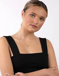 Gold Plated Sterling Silver Diamond Cut Circle Necklace