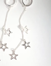 Silver Star Chain Earrings