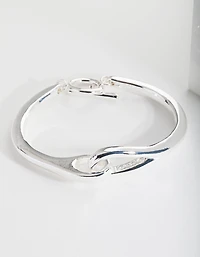 Silver Plated Knot T & O Bangle