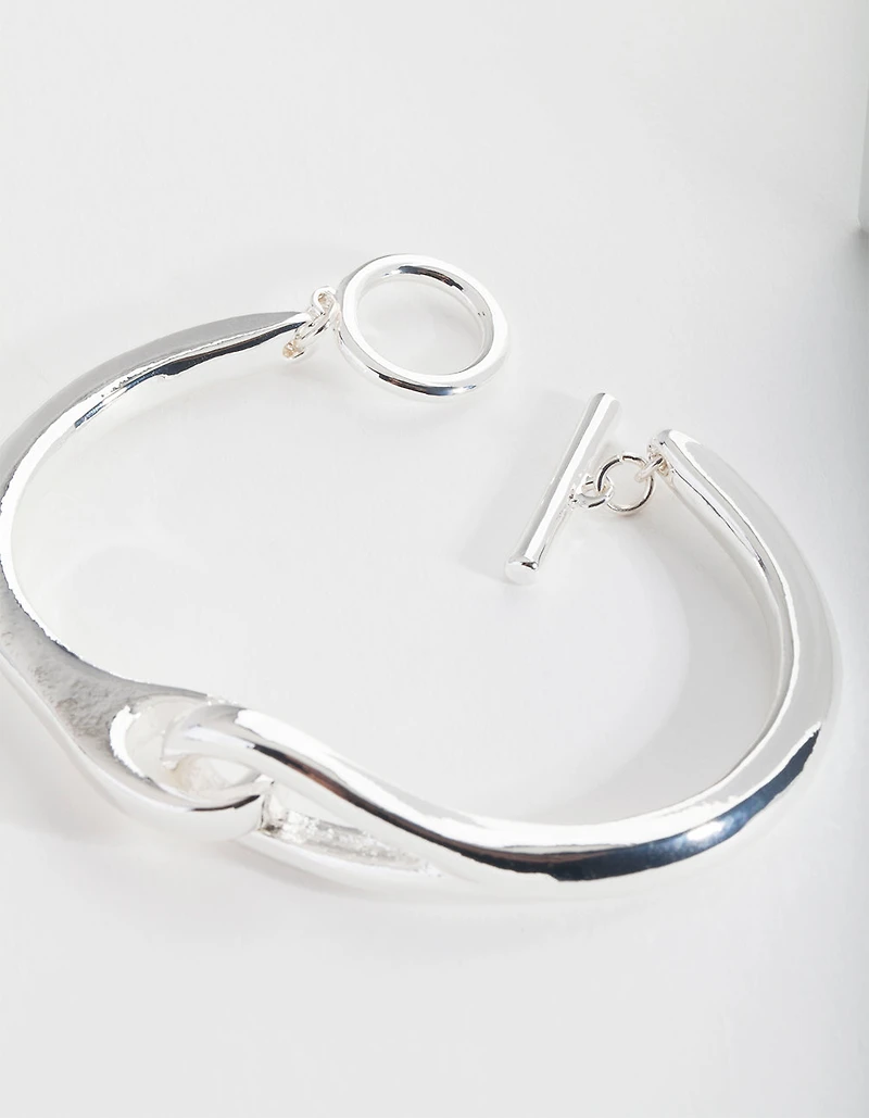 Silver Plated Knot T & O Bangle
