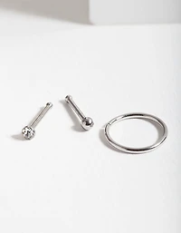 Surgical Steel Ball Diamante Nose Jewellery Pack
