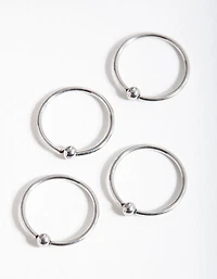 Surgical Steel Ball Nose Ring 4-Pack