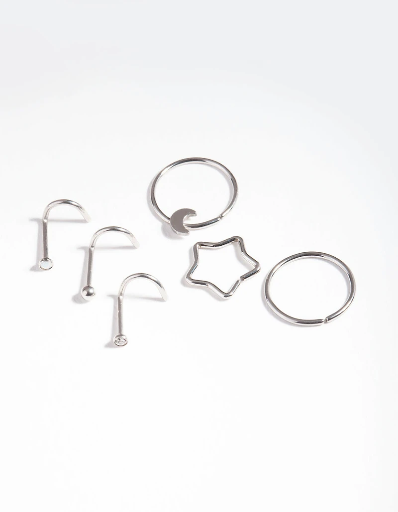 Surgical Steel Celestial Nose Jewellery 6-Pack