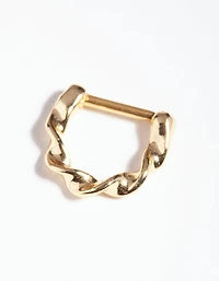 Gold Surgical Steel Twist Septum Ring