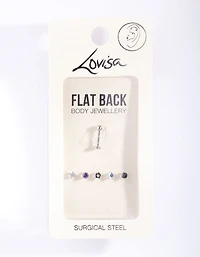 Surgical Steel Cubic Zirconia Flat Back 6-Pack