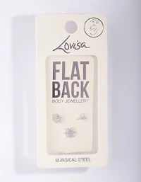 Surgical Steel Floral Flat Back Pack