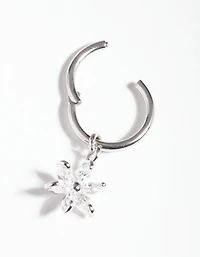 Surgical Steel Cubic Zirconia Flower Charm Clicker