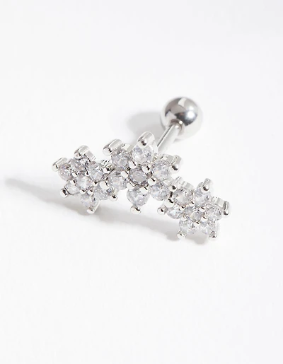Surgical Steel Statement Flower Bar Bell