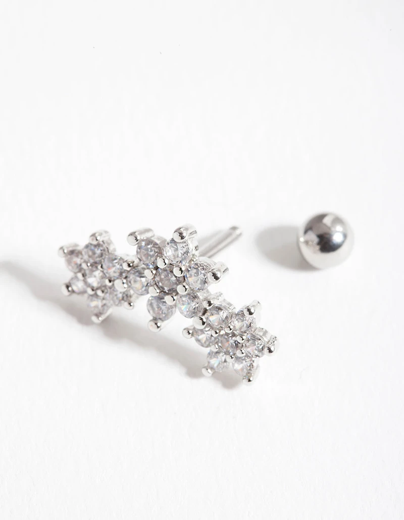 Surgical Steel Statement Flower Bar Bell