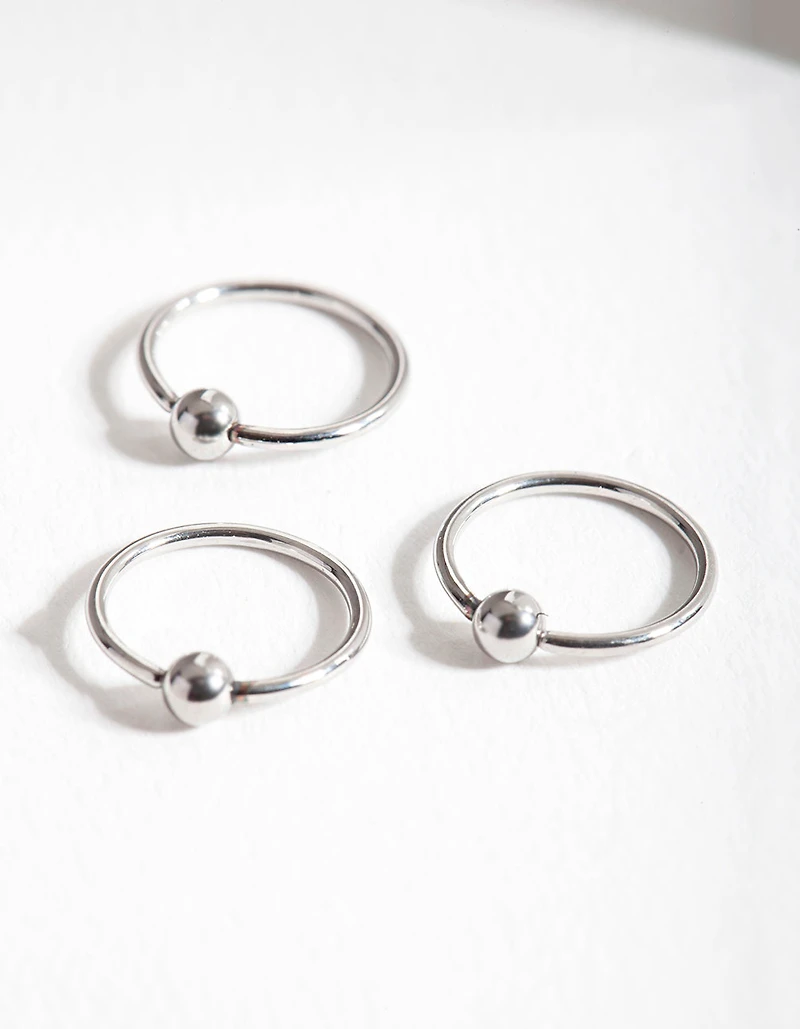 Surgical Steel Circle Bead Hoop Earring Pack