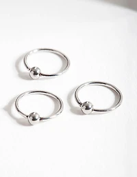 Surgical Steel Circle Bead Hoop Earring Pack